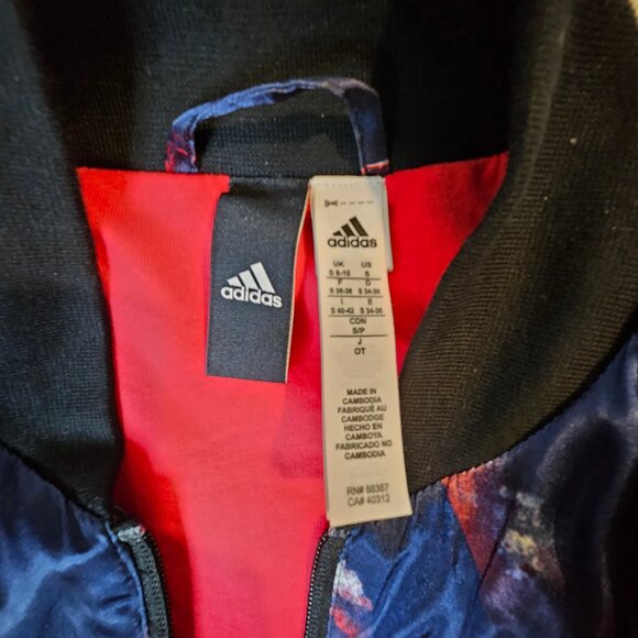 Adidas Women's Abstract Floral Bomber Jacket - Size Small - Picture 8 of 8